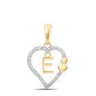 10kt Yellow Gold Diamond Heart Initial Pendant - Personalized Elegance product  Top View from Splendid Jewellery