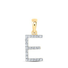 Load image into Gallery viewer, 10kt Yellow Gold Diamond Initial Pendant - Personalized Elegance in a Mesmerizing Design product  Top View from Splendid Jewellery