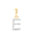 10kt Yellow Gold Diamond Initial Pendant - Personalized E Letter Necklace product  Top View from Splendid Jewellery