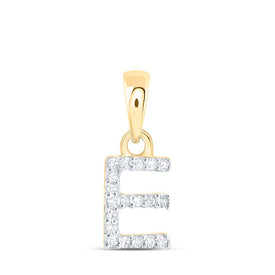 10kt Yellow Gold Diamond Initial Pendant - Personalized E Letter Necklace product  Top View from Splendid Jewellery