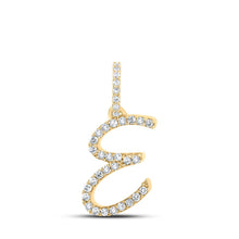 Load image into Gallery viewer, Elegant Diamond Initial Pendant in 10kt Yellow Gold product  Top View from Splendid Jewellery