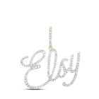 10kt Yellow Gold Diamond Initial Necklace - Personalized ELSY Pendant product  Top View from Splendid Jewellery