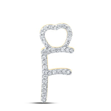 Load image into Gallery viewer, Elegant Personalized Diamond Initial Pendant in 10kt Yellow Gold product  Top View from Splendid Jewellery