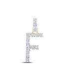 10kt Yellow Gold Round Diamond Initial Pendant - Personalized Elegance product  Top View from Splendid Jewellery