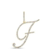 Load image into Gallery viewer, Luxurious 10kt Yellow Gold Diamond Initial Pendant product  Top View from Splendid Jewellery