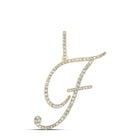 Luxurious 10kt Yellow Gold Diamond Initial Pendant product  Top View from Splendid Jewellery