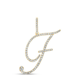 Luxurious 10kt Yellow Gold Diamond Initial Pendant product  Top View from Splendid Jewellery