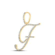 Load image into Gallery viewer, Luxurious 10kt Yellow Gold Diamond Initial Pendant product Side View from Splendid Jewellery