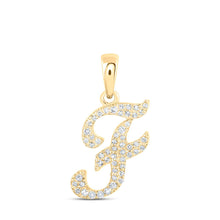 Load image into Gallery viewer, 10kt Yellow Gold Diamond Initial Pendant | Personalized Elegance &amp; Brilliance product  Top View from Splendid Jewellery