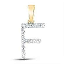 Load image into Gallery viewer, 10kt Yellow Gold Diamond Initial Pendant - Personalized Elegance product  Top View from Splendid Jewellery