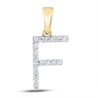 10kt Yellow Gold Diamond Initial Pendant - Personalized Elegance product  Top View from Splendid Jewellery