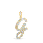 10kt Yellow Gold Diamond Initial & Letter Pendant: Personalized Elegance in Radiant Brilliance product  Top View from Splendid Jewellery
