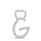 10kt Yellow Gold Diamond Initial Heart Pendant | Personalized Letter Necklace product  Top View from Splendid Jewellery