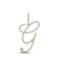 Load image into Gallery viewer, 10kt Yellow Gold Diamond Initial Pendant | Personalized Letter Pendant with 1/2 Cttw Diamonds | Splendid Jewellery product  Top View from Splendid Jewellery