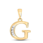 10kt Yellow Gold Diamond Initial & Letter Pendant - A Symbol of Grace and Growth product  Top View from Splendid Jewellery