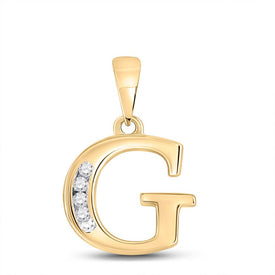 10kt Yellow Gold Diamond Initial & Letter Pendant - A Symbol of Grace and Growth product  Top View from Splendid Jewellery