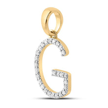 Load image into Gallery viewer, 10kt Yellow Gold Diamond Initial Pendant | Personalized G Letter Necklace | Splendid Jewellery product Side View from Splendid Jewellery