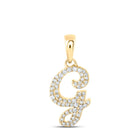 10kt Yellow Gold Round Diamond Initial Pendant - Personalized Elegance product  Top View from Splendid Jewellery