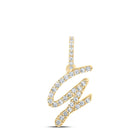 10kt Yellow Gold Diamond Initial Pendant: A Radiant Symbol of Elegance and Individuality product  Top View from Splendid Jewellery