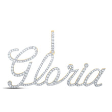Load image into Gallery viewer, 10kt Yellow Gold Diamond GLORIA Initial Pendant - Personalized Elegance at Its Finest product  Top View from Splendid Jewellery