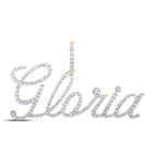 10kt Yellow Gold Diamond GLORIA Initial Pendant - Personalized Elegance at Its Finest product  Top View from Splendid Jewellery