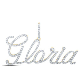 10kt Yellow Gold Diamond GLORIA Initial Pendant - Personalized Elegance at Its Finest product  Top View from Splendid Jewellery