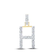 Load image into Gallery viewer, 10kt Yellow Gold Diamond Initial &amp; Letter Pendant - Personalized Elegance product  Top View from Splendid Jewellery
