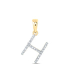 10kt Yellow Gold Diamond Initial Pendant | Personalized Elegance Collection product  Top View from Splendid Jewellery