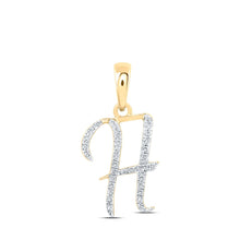 Load image into Gallery viewer, 10kt Yellow Gold Diamond Initial Pendant - Personalized Elegance and Dazzling Brilliance product  Top View from Splendid Jewellery