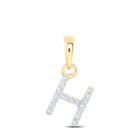10kt Yellow Gold Diamond Initial Pendant - Personalized Elegance product  Top View from Splendid Jewellery