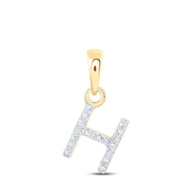 10kt Yellow Gold Diamond Initial Pendant - Personalized Elegance product  Top View from Splendid Jewellery