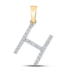 Splendid Jewellery 10kt Yellow Gold Diamond H Initial Pendant product  Top View from Splendid Jewellery