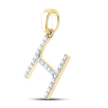 Load image into Gallery viewer, Splendid Jewellery 10kt Yellow Gold Diamond H Initial Pendant product Side View from Splendid Jewellery