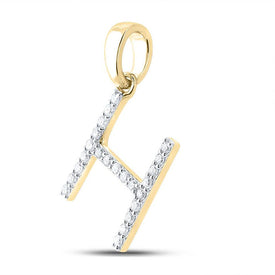 Splendid Jewellery 10kt Yellow Gold Diamond H Initial Pendant product Side View from Splendid Jewellery