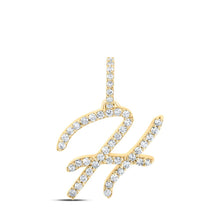 Load image into Gallery viewer, 10kt Yellow Gold Diamond Initial Charm Pendant | Personalized Elegance product  Top View from Splendid Jewellery