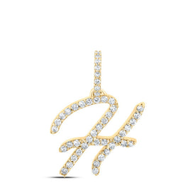 10kt Yellow Gold Diamond Initial Charm Pendant | Personalized Elegance product  Top View from Splendid Jewellery