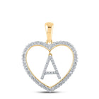 10kt Yellow Gold Diamond Heart A Initial Pendant: A Shimmering Symbol of Love and Elegance product  Top View from Splendid Jewellery