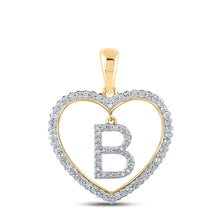 Load image into Gallery viewer, Captivating 10kt Yellow Gold Diamond Heart B Initial Pendant product  Top View from Splendid Jewellery