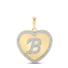 10kt Yellow Gold Diamond Initial Heart Pendant - Personalized Elegance product  Top View from Splendid Jewellery