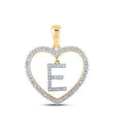Load image into Gallery viewer, Captivating Heart Diamond Initial Pendant in 10kt Yellow Gold | Splendid Jewellery product  Top View from Splendid Jewellery
