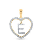 Captivating Heart Diamond Initial Pendant in 10kt Yellow Gold | Splendid Jewellery product  Top View from Splendid Jewellery