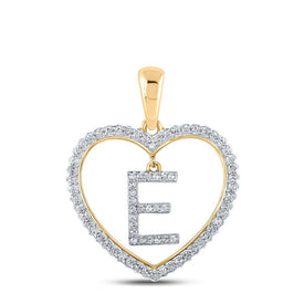 Captivating Heart Diamond Initial Pendant in 10kt Yellow Gold | Splendid Jewellery product  Top View from Splendid Jewellery