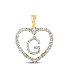 Load image into Gallery viewer, Enchanting Gold Diamond Heart Initial Pendant product  Top View from Splendid Jewellery