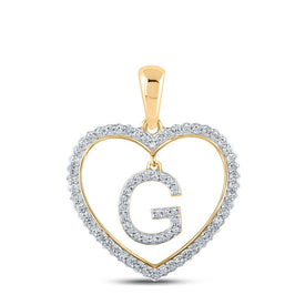 Enchanting Gold Diamond Heart Initial Pendant product  Top View from Splendid Jewellery