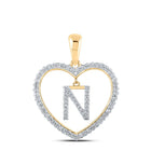 Heartfelt Brilliance: 10kt Yellow Gold Diamond Initial & Letter Pendant product  Top View from Splendid Jewellery