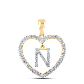 Heartfelt Brilliance: 10kt Yellow Gold Diamond Initial & Letter Pendant product  Top View from Splendid Jewellery