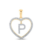 Heartfelt Love: 10kt Yellow Gold Diamond Initial & Letter Pendant product  Top View from Splendid Jewellery