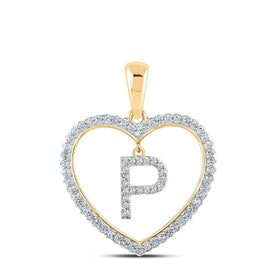 Heartfelt Love: 10kt Yellow Gold Diamond Initial & Letter Pendant product  Top View from Splendid Jewellery