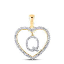 Load image into Gallery viewer, Heart of Affection Diamond Initial Pendant product  Top View from Splendid Jewellery