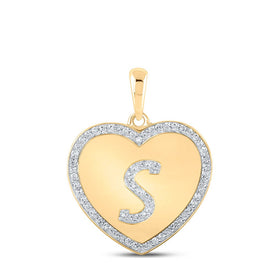 Heartfelt Elegance: 10kt Yellow Gold Diamond Initial & Letter Pendant product  Top View from Splendid Jewellery